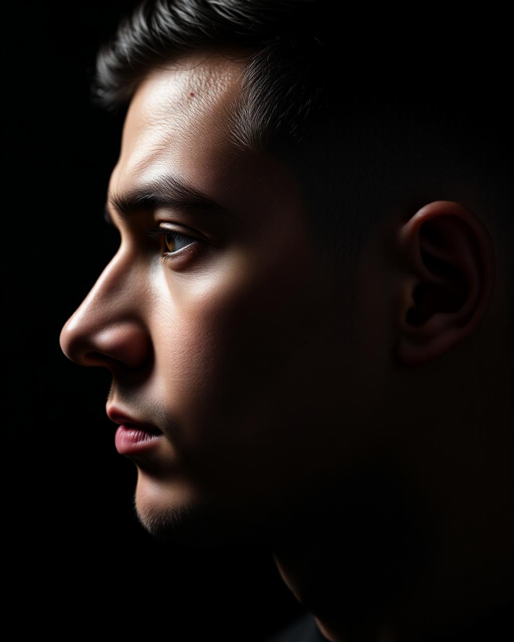 Men's haircut with a precise fade